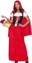 Guirca - Roodkapje Kostuum - Roodkapje Van Het Stille Woud - Vrouw - rood - Maat 42-44 - Carnavalskleding - Verkleedkleding