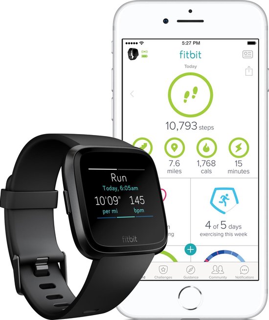 Fitbit Versa - Smartwatch - Zwart - Fitbit