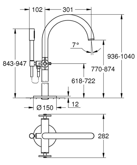 GROHE Atrio vrijstaande badmengkraan - brons (warm sunset) | bol.com