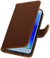 Bruin Pull-Up Booktype Hoesje voor Samsung Galaxy J3 (2018)