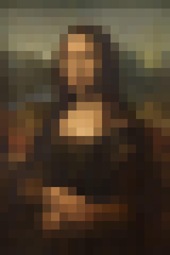 Mona Lisa | Pixel Art | Leonardo da Vinci | Canvasdoek | Wanddecoratie | 20CM x 30CM | Schilderij