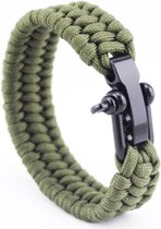 Paracord armband Groen - RVS verstelbare sluiting