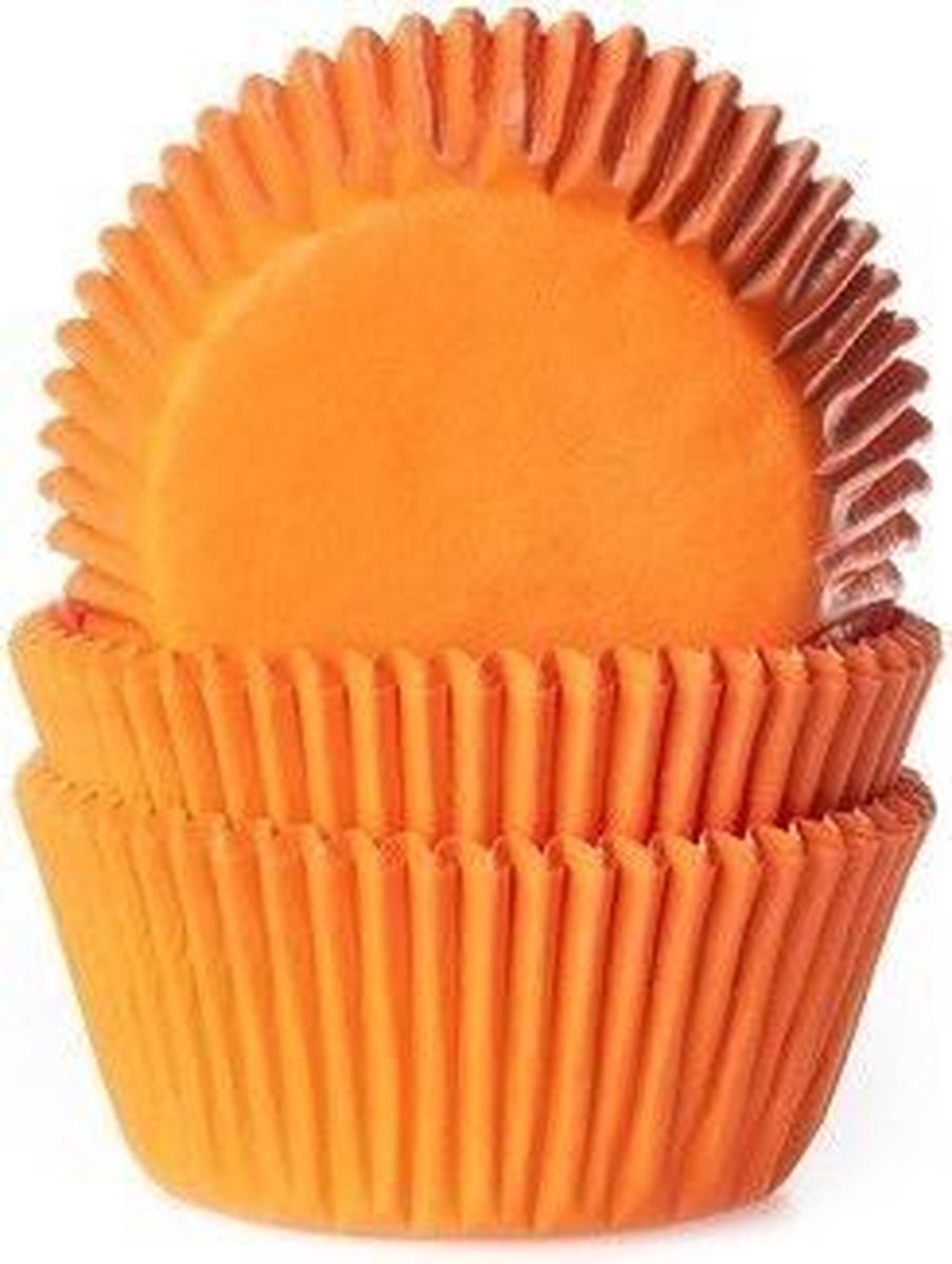 Cupcake cups effen oranje 50x33mm 500st