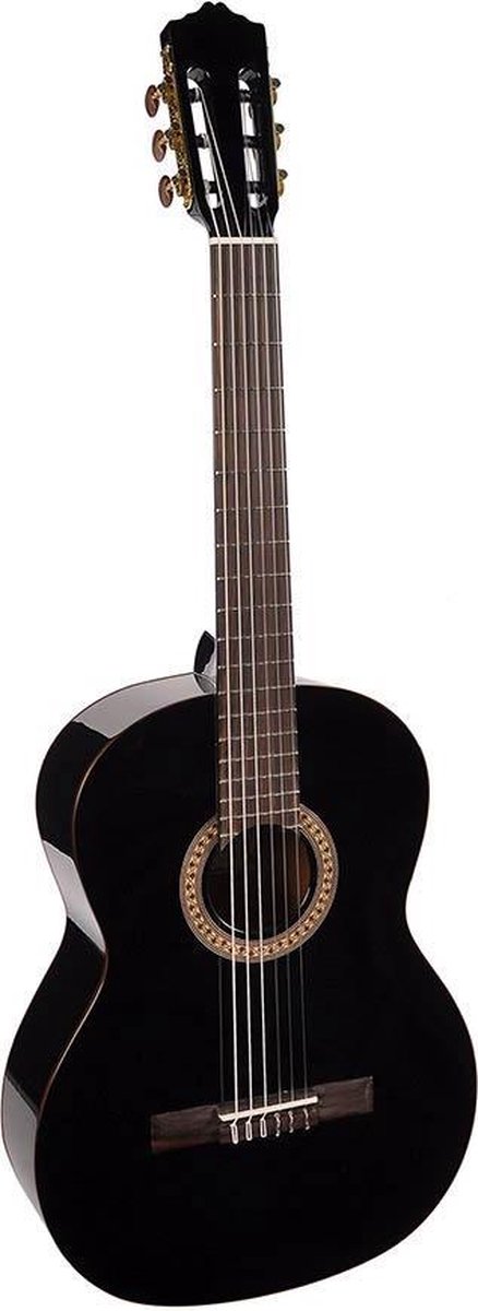 Salvador Cortez CC-22 BK zwarte klassieke gitaar met massief ceder bovenblad