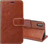 Let op type!! For   iPhone X    Crazy Horse Texture  PU + TPU Horizontal Flip Leather Case with Holder & Card Slots & Wallet & Photo Frame(Coffee)