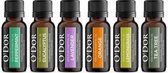 O'dor® Top 6 Etherische Olie Set-   Aromatherapie Oliën Premium Geurolie - 100% Puur Biologisch - voor Aroma Diffuser Yoga Massage – Cadeau olieset set 10 ml / fles