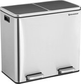 Songmics Prullenbak - 2 vakken - 2 x24 l - Softclose - Fingerprintproof