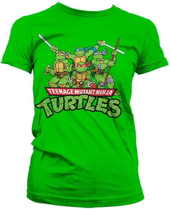 Teenage Mutant Ninja Turtles Dames Tshirt -XL- Turtles Distressed Group Groen