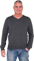 BJØRNSON ANDERS Pullover Katoen V-Hals Heren - Maat 5XL - Antraciet Grijs