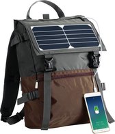 BBWC Rugzak met zonnepaneel Powerbank Flapover - Grijs/Bruin - 20L