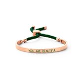 Key Moments 8KM BC0038 Open Bangle 5mm  You Are Beautiful - donker groen