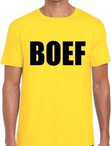 BOEF tekst t-shirt geel heren M