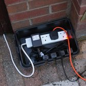 DRIBOX waterproof elektra kabelbox voor buiten in de tuin IP55  zwart (medium)