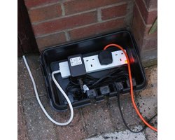 DRIBOX waterproof elektra kabelbox voor buiten in de tuin IP55  zwart (medium)
