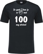 Mijncadeautje - Leeftijd T-shirt - Zo goed kun je er uitzien 100 jaar - Unisex - Zwart (maat XL)