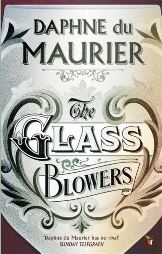 Boek "The Glass Blowers" van Daphne du Maurier, met sierlijke letters en een citaat.