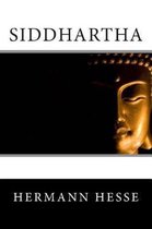 Couverture du livre 'Siddhartha' avec une partie d'une statue de Bouddha dorée.