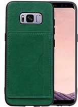 Groen Staand Back Cover 1 Pasje Hoesje voor Samsung Galaxy S8