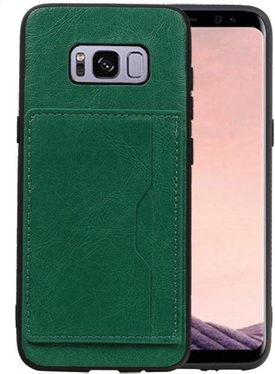 Groen Staand Back Cover 1 Pasje Hoesje voor Samsung Galaxy S8