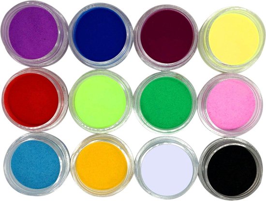 verlies uzelf voorzetsel Adverteerder 12-Delige Acryl Poeder Set- Starter Set Voor Nail Art Acrylnagels - Heble |  bol.com