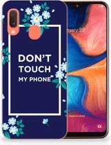 Housse en Cuir Etui de Protection pour Samsung Galaxy A20e Coque Téléphone Fleurs Bleues Dtmp
