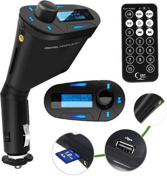 Auto FM Transmitter SD/MMC/USB/MP3 port Music MP3
