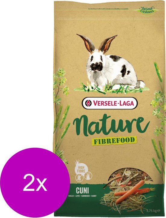 Versele-Laga Nature Cuni Fibrefood - Nourriture pour lapin - 2 x 2