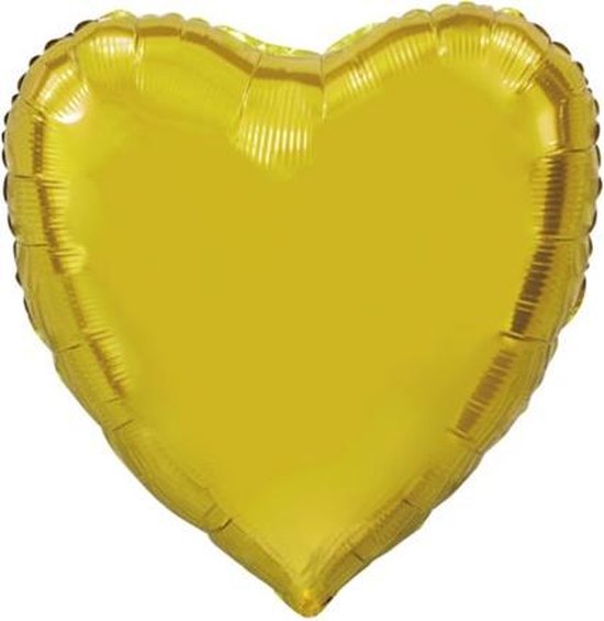 Folie ballon hart vorm goud 92 cm groot