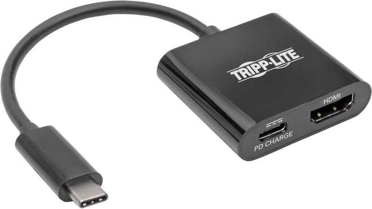 Tripp-Lite U444-06N-H4B-C USB-C to HDMI Adapter with PD Charging – USB 3.1 Gen 1, 4K x 2K @ 30 Hz, Thunderbolt 3, Black TrippLite
