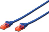 DIGITUS LAN kabel Cat 6 - 0.25m - RJ45 netwerkkabel - UTP niet afgeschermd - Compatibel met Cat-6A & Cat-5e - Blauw