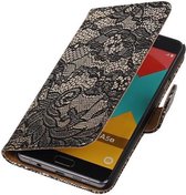 Mobieletelefoonhoesje.nl - Samsung Galaxy A5 (2016) Hoesje Bloem Bookstyle Zwart