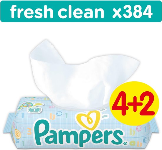 Pampers Fresh Clean - 384 Stuks (6x64) - Babydoekjes
