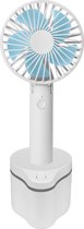 FlinQ Draagbare Ventilator Dockingstation - Handventilator - Tafelventilator - Satiefventilator - Vijf windsnelheden - Wit/Blauw