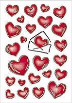 HERMA DECOR stickers hearts&letters silver embossed 2 sheets etiket