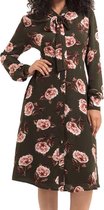 Voodoo Vixen Lange jurk -L- Nora Floral 40s Bloemen Groen