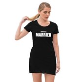 Almost married vrijgezellenfeest jurkje met zwart voor dames M (40)