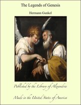 Boek 'The Legends of Genesis' door Hermann Gunkel. Angel en man met baard, geschreven 'Published by the Library of Alexandria'.