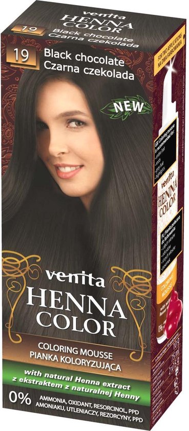 bol.com | Venita HENNA COLOR MOUSSE Black Chocolate nr.19 Kant-en Klare  Natuurlijke Haarverf...