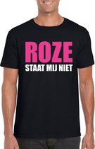 Roze staat mij niet t-shirt zwart heren S