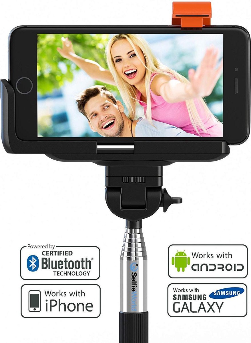 Selfie Stick met Bluetooth afstandsbediening in handvat