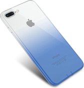 Luxe TPU Back Cover voor Apple iPhone 7 Plus - iPhone 8 Plus - Siliconen Hoesje - Blauw - Transparant - Hoogwaardig Soft Case