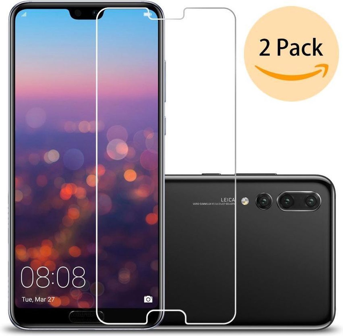 2 Stuks Pack - Huawei P20 Screen Protector / Glazen Tempered Glass