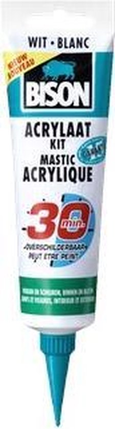 Bison Mastic acrylique Rapide 30 minutes Blanc Tube 300 ml