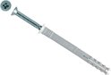 Grijze plug N8-60 met zilverkleurige schroef en schotelkop, op witte achtergrond.
