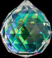Regenboogkristal bol donker parelmoer AAA kwaliteit - 5 cm