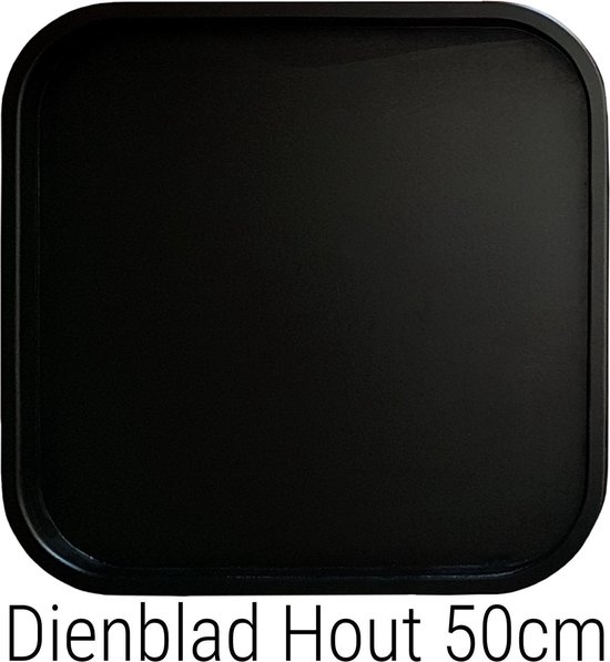 Dienblad Hout Groot 50x50cm Vierkant Zwart | Decoratieve Houten Dienbladen