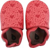 Bobux - Soft Soles - Koraalrood hartjes - Babyslofjes - EU 17