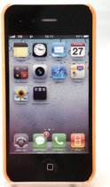 Hardcase doorzichtig oranje plastic iPhone 4 en 4S