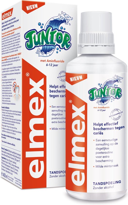 Elmex Junior (6-12 jaar) - 3 x 400ml - Tandspoeling