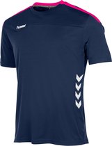 hummel Valencia T-Shirt Sportshirt Heren - Navy-Magenta